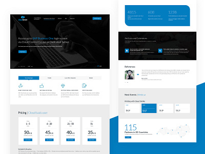 Cloud - Server & Web Hosting Solutions Provider clean ui cloud computing cloud server cloud service cloud storage hosting hosting template landing page design minimalist minimalistic responsive web design server uiux design web hosting