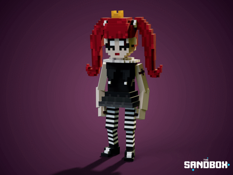 Clown Princess 3d 3d art avatar circus design game art game asset gamedesign girl human illustration minecraft nft nfts tsb voxel woman