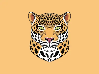 Jaguar Cat american animal beast cartoon cat dribble face head illustration jaguar king leopard mascot panther portrait royal spotted vector wildcat zoo