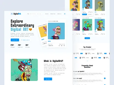 NFT Platform Landing Page design landing page nft nft landing page trending ui ux
