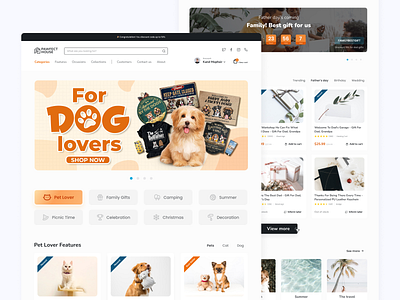 Pawfect House Redesign 🍬🍬🍬 app case study cat lover celebration design dog lover gift giftshop illustration pawfect house pet lover redesign souvenir ui ui design uiux ux research web design website