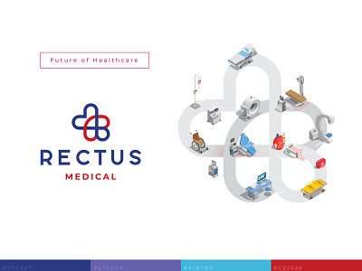 Rectus Medical Logo Concept graphic design logo logo design