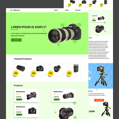 Camera E-Com Website Ui art branding design graphic design illustration logo mockup photoshop ui visual design