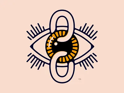 Locking Eyes abstract chain design eye flat gay icon illustration iris lineart logo minimal style tattoo technique vector wit