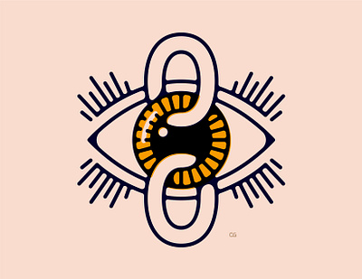 Locking Eyes abstract chain design eye flat gay icon illustration iris lineart logo minimal style tattoo technique vector wit