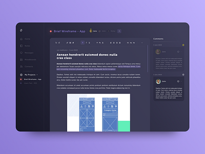 Project management - App app comments design interface project management ui design ux design web design