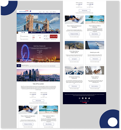 British Airways Landing Page redesign landingpage productdesign uiux vector