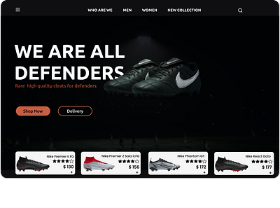 Nike Soccer Boot Store Landing page animation branding logo nike soccerboot sport