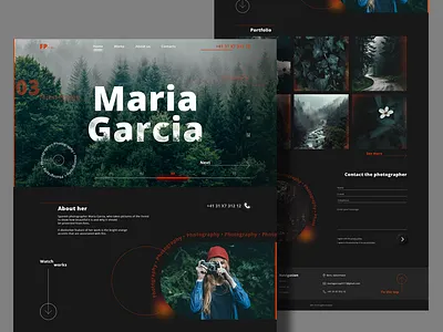 Photographer Maria Garcia | Website homepage design fire forest homepage photographer photography web design website лес