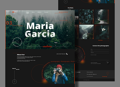 Photographer Maria Garcia | Website homepage design fire forest homepage photographer photography web design website лес