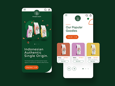 Panen Kopi - Coffee Product Website 2 3d branding character design coffee coffee shop design drink flat design food graphic design illustration market place mobile packaging product ui ux vector web website