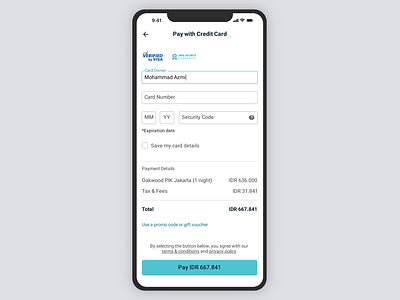 Credit Card Checkout credit card checkout dailyui design hotel payment mobile app ui