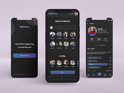 Opinion-Based Social Media Application UI adobe xd animation application branding design figma graphic design illustration social media ui user designer user experience user interface