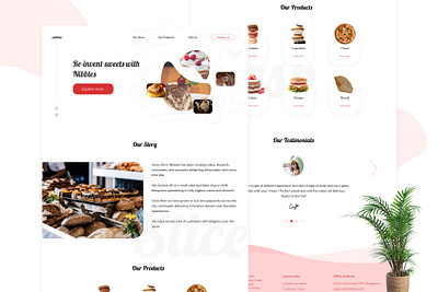 Nibbles - Sweets & Cakes branding chef bakery landing page design figma figmadesign graphic design illustration logo ui ux web website