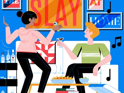 Design My Night advertising character digital folioart food illustration michael driver music