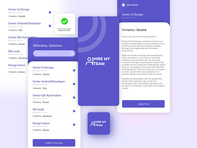 Hire My Team App Design app branding concept design granddesignlab illustration logo minimal ui ux