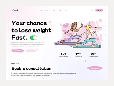 YogeB - Yoga Teaching - Web Design aziz xabibullaev batix clean clean design design fitness minimal sport sport teacher training ui ui page ui ux ui web design web design web page web ui webdesign webpage yoga