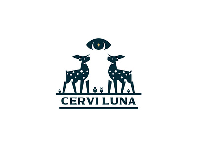 CERVI LUNA branding deer design illustration inspiration logo minimalism moon silhouette vector