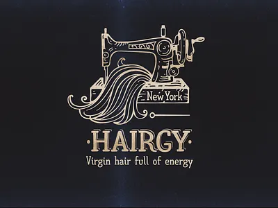 Hairgy art branding design hair illustration logo logodesign logotype retro sewing machine vector vintage