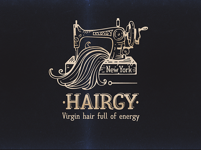 Hairgy art branding design hair illustration logo logodesign logotype retro sewing machine vector vintage