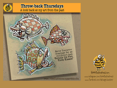 Throwback Thursday: Fish sketches for book characterdesign childrens illustration design digital art drawing fish illustration