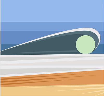 Beach + Wave design illustration minimal