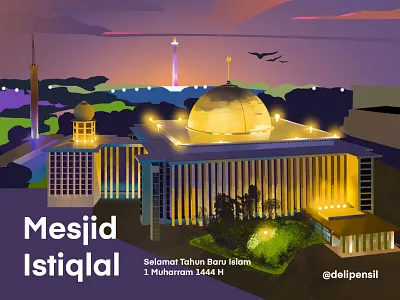 Mesjid Istiqlal Jakarta graphic design illustration inspiration mosque ui ux