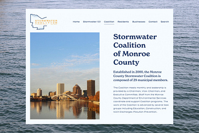 Stormwater Coalition of Monroe County Website branding conservation environment genesee river lake ontario monroe county new york ny preservation site squarespace ui ux water web website