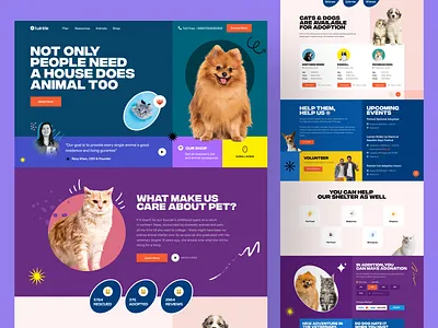 Pet Adoption Web Exploration 🐶🐱❤️ 3d abstract adoption animal animation best colorful creative design dribbble best shot graphic design minimal clean new trend modern pet popular trending graphics trending ui vibrant vintage web website design