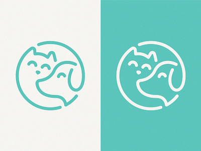 Cat & Puppy branding cat design illustration line logo mark puppy symbol