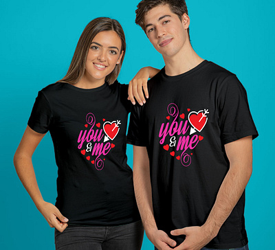 Amazing couple t-shirt design with free t-shirt mockup amazon t shirts design branding couple couple design couple tshirt design illustration lady t shirt t shirt t shirt design t shirt illustration t shirt mockup