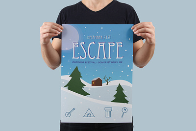 Escape Festival Poster branding graphic design icons illustration logo