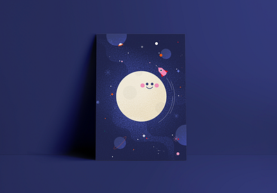 🌝 children cute elon musk galaxy graphic illustration illustrator karolienpauly kids moon nasa night rocket space spacex stars vector