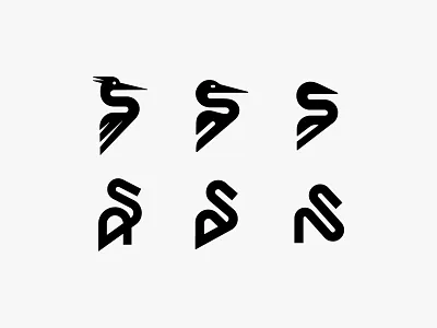 Exercise in abstraction abstract bird branding crane design egret elegant evolution flamingo heron icon line logo minimal single line stork swan symbol thick line wing
