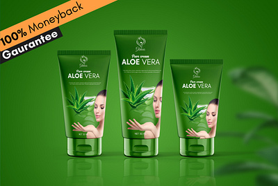 Aloe Vera Tube Label Design aloe vera cosmetics cosmetics design cosmetics label design label design packaging design