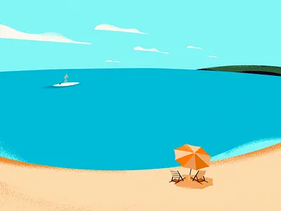 Lake Huron beach board canada clouds huron illustration lake ontario paddle sand umbrella wave