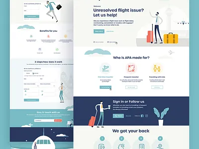 APA - Unresolved flight issue? homepage illustration logo ux uxdesign web webdesign website