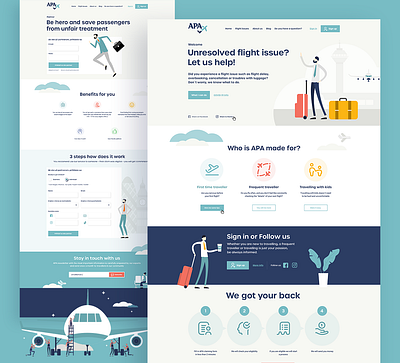 APA - Unresolved flight issue? homepage illustration logo ux uxdesign web webdesign website