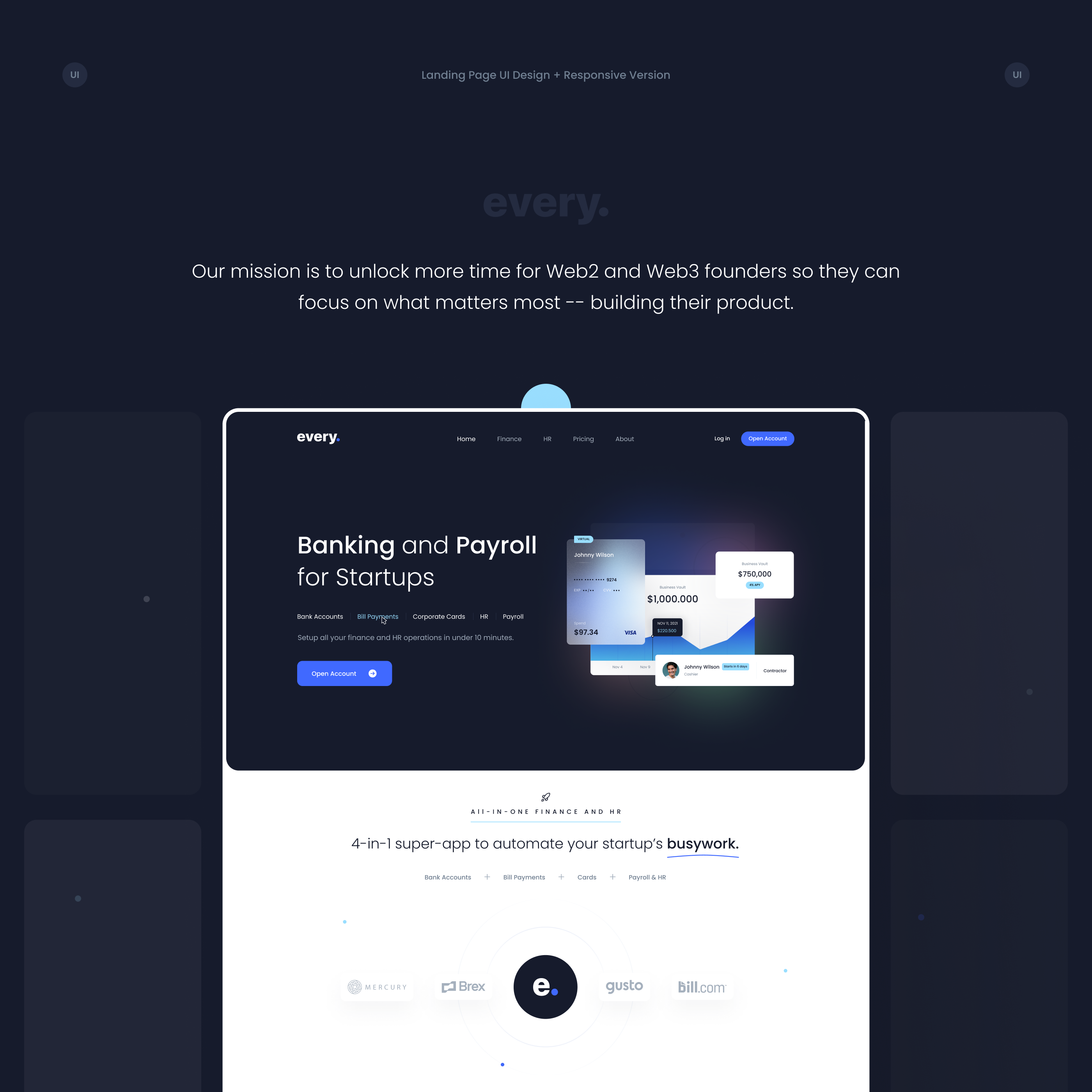 Every - Banking & Payroll Landing Page by MoRas on Dribbble