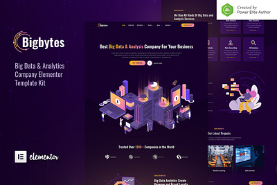 Bigbytes – Big Data & Analytics Company Elementor Template Kit analytics app big data design elementor elementor kit gradient startup theme themes ui ui design ux ux design web design web development website wordpress wordpress template wordpress theme