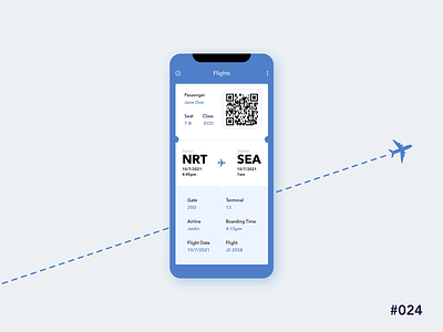 Boarding Pass - Daily UI 24 boarding pass daily ui 24 dailyui dailyui24 dailyuichallenge mobile ui design