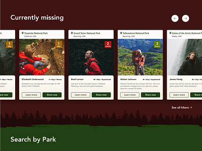 Lost Hikers Concept hiking outdoors web design website