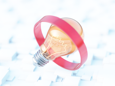 Bulb 3D 3d 3d art 3dart abstract app art design dribbble flat graphic design icon illustration logo motiongraphics render ui