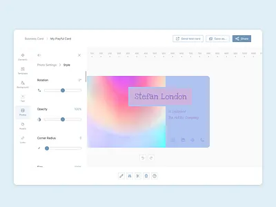 Heyvisit.me-Photo Settings design editor gradient photo editing toolbar ui