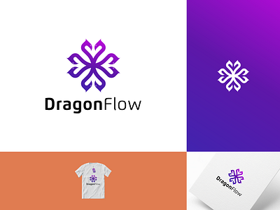 DRAGON FLOW 3d animation beauty branding design dragon flower graphic design icon illustration lettering logo logomark monogram motion graphics simple ui unique vector