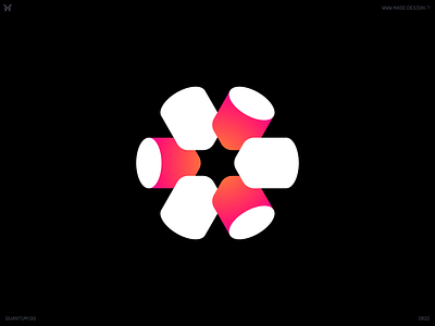 Orbital Symbol O Logo atom branding digital emblem geometry gradient hexagon icon letter logo logotype mase mase.design maserekt modern o quant sale symbol