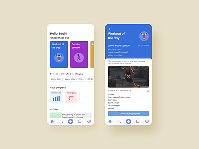 DailyUI 062 - Workout of the Day dailyui dailyuichallenge light mode mobile ui
