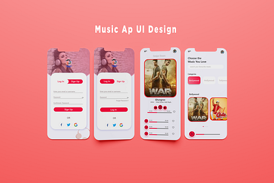 UI DESIGN OF MUSIC APP 3d animation app ui design branding design designer graphic design logo photoshop photoshop design ui design