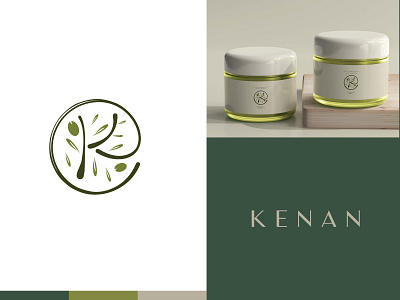 Kenan - Herbal Hair Product Logo and Packaging brand identity branding branding agency cosmetics brand creative logo hair and beauty logo herbal hair oil branding label design logo design natural logo olive and leaf logo olive logo packaging design