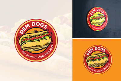 hot dog logo bbq bold branding creative design food hot dog logo illustration logo restaurant